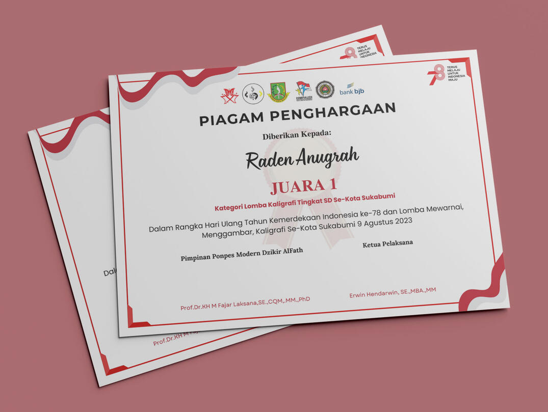 Sertifikat Lomba HUT-78 RI